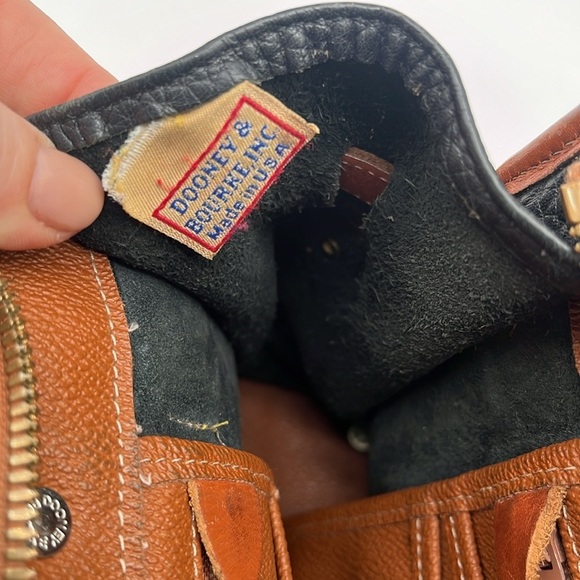 Vintage Dooney & Bourke Navy Double Buckle Leather Double Handle Satchel BLEMISH - Picture 8 of 12